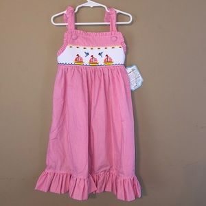 NWT size 3T Remember Nguyen Smocked Dress sailboat